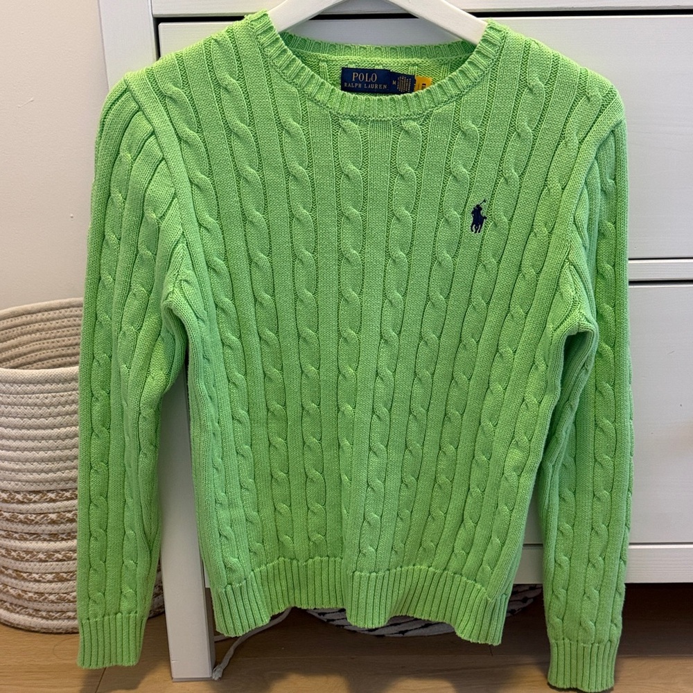 Ralph Lauren Women’s Cable Knit Sweater in Pastel green size M